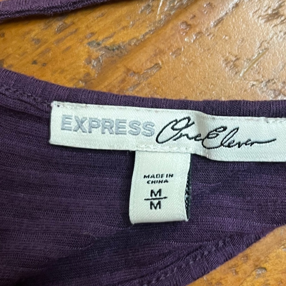 Express One Eleven Purple Racer Back Tank Top, Size Medium - Picture 4 of 6
